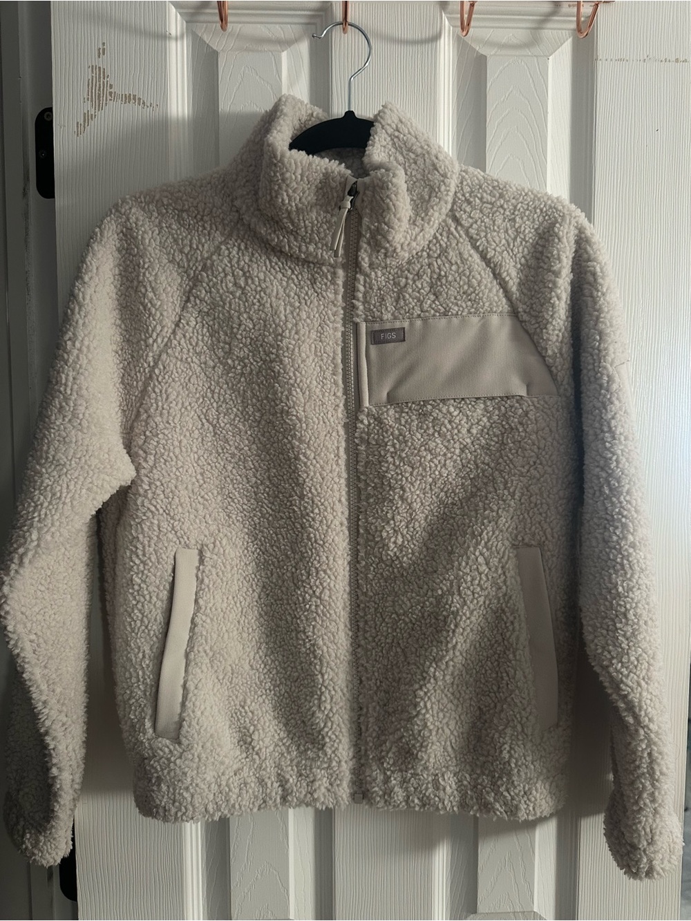 FIGS On-Shift Sherpa Fleece Jacket Bone SZ XS